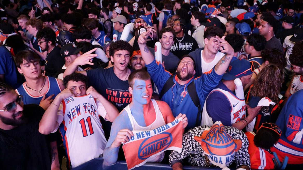 Knicks Fans Erupt Outside Madison Square Garden as New York Reaches East Finals After 25 Years