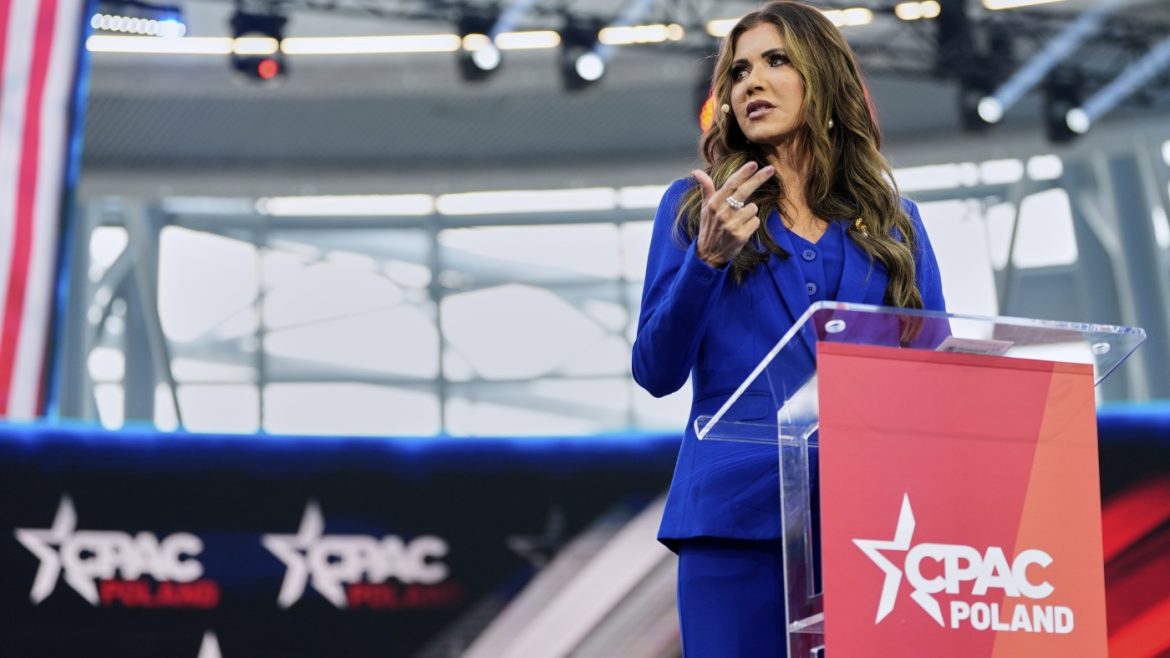Noem Calls on Poles to Elect Trump Ally as CPAC Debuts in Poland